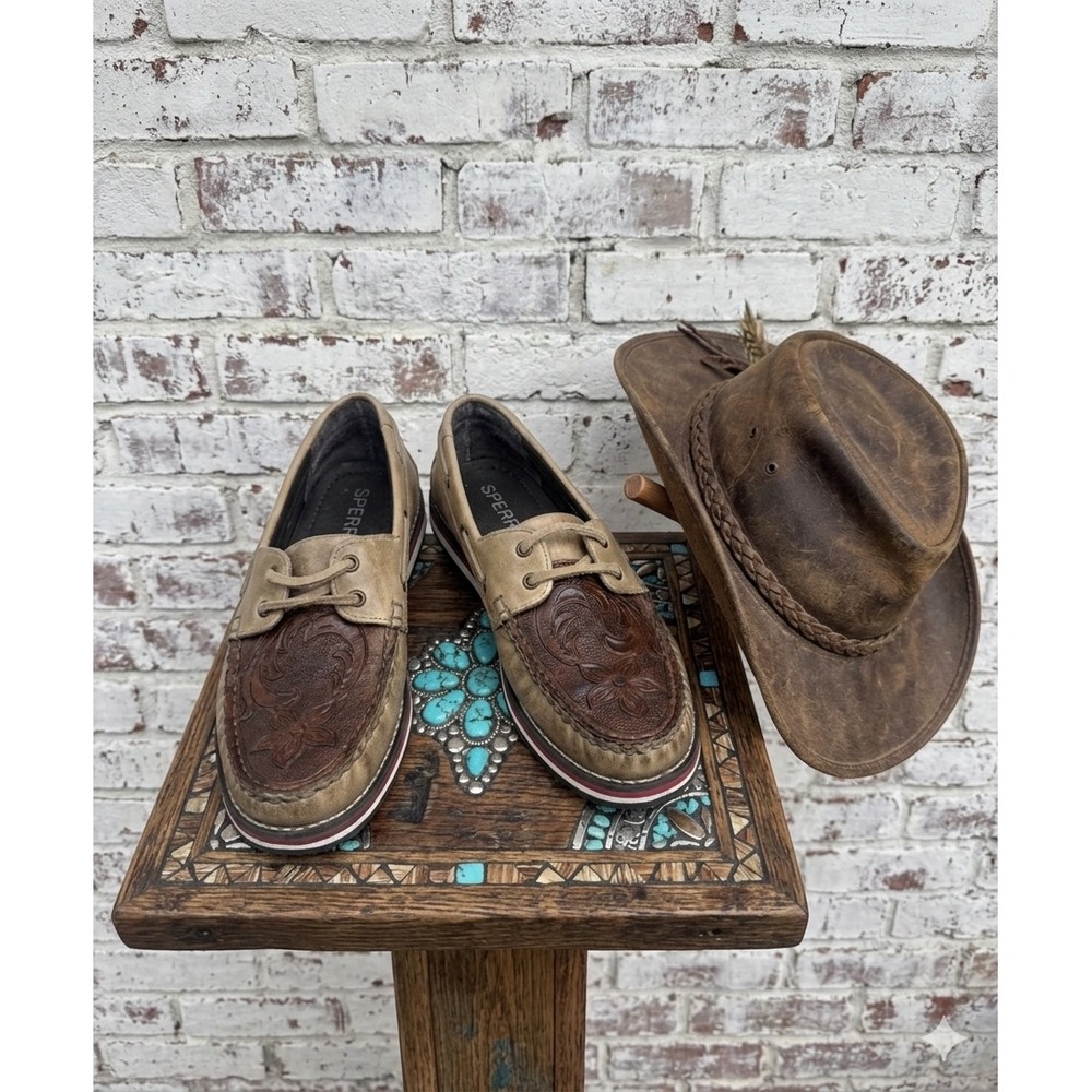 🔥Roper🤎🌼🤎 Tooled Floral‎ Leather Driving Mocs Western Boho Shoes  8